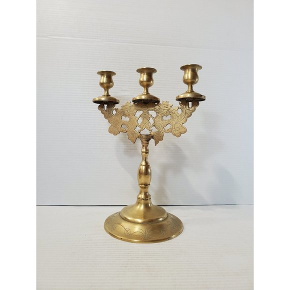 Vintage candelabra candle holders/ 3 arm candelabras/ candelabra perfect for - Picture 9 of 10